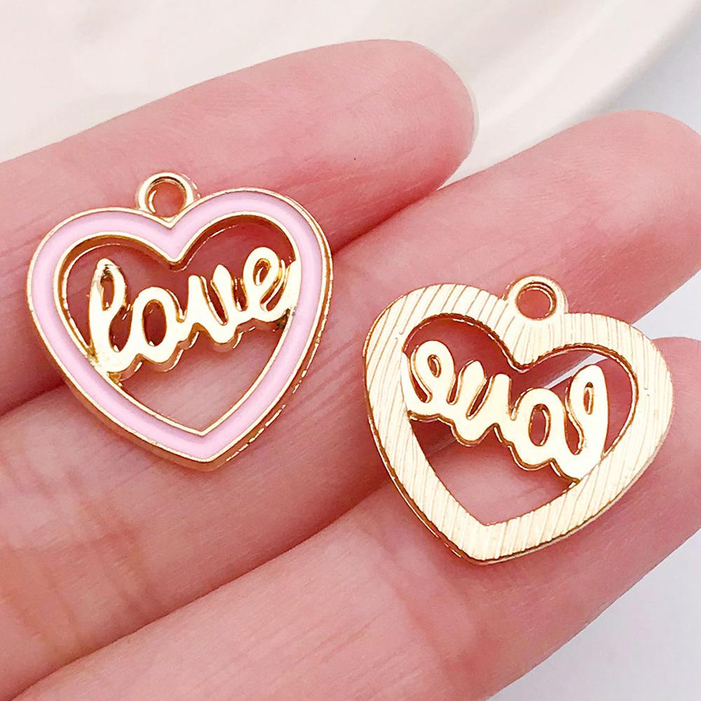 Red And Love Heart Peach Jewellery Accessories Diy Bracelet Keychain Necklace Pendant Alloy Oil Drop