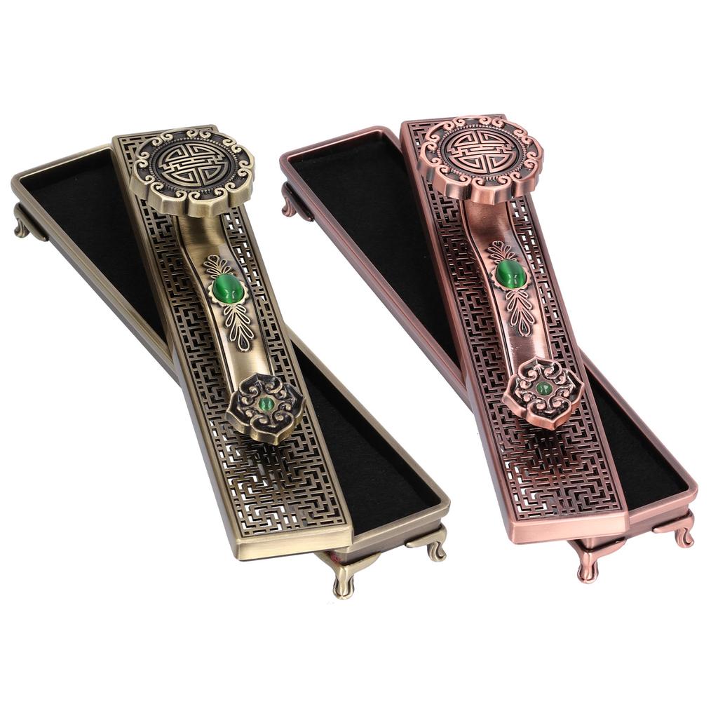 Incense Box  Metal Material Incense Stick  Special Gift for Friends Antique 9.0x1.8x1.2in for Meditation and Relax