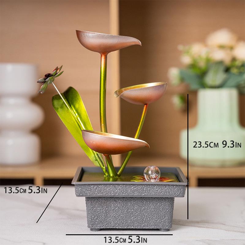 Cross-Border Iron Art Water Fountain Desktop Ornament - Creative Home Decoration