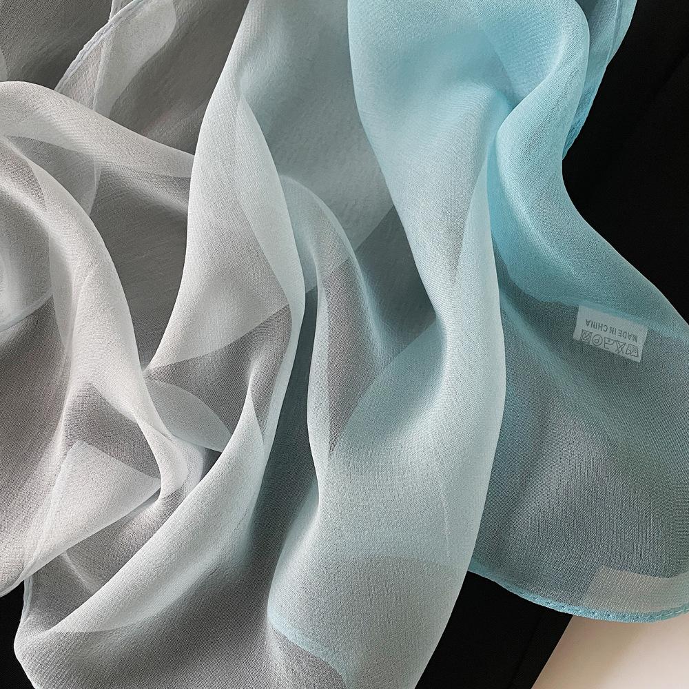 Spring And Summer Satin Long Scarf For Women Sunscreen Shawl Fashionable Beauty Scene Satin Long Scarf Versatile Travel Scarf