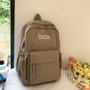 Student Einfarbig Schultasche Damen College-Stil Rucksack Buchstaben Große Kapazität Rucksack