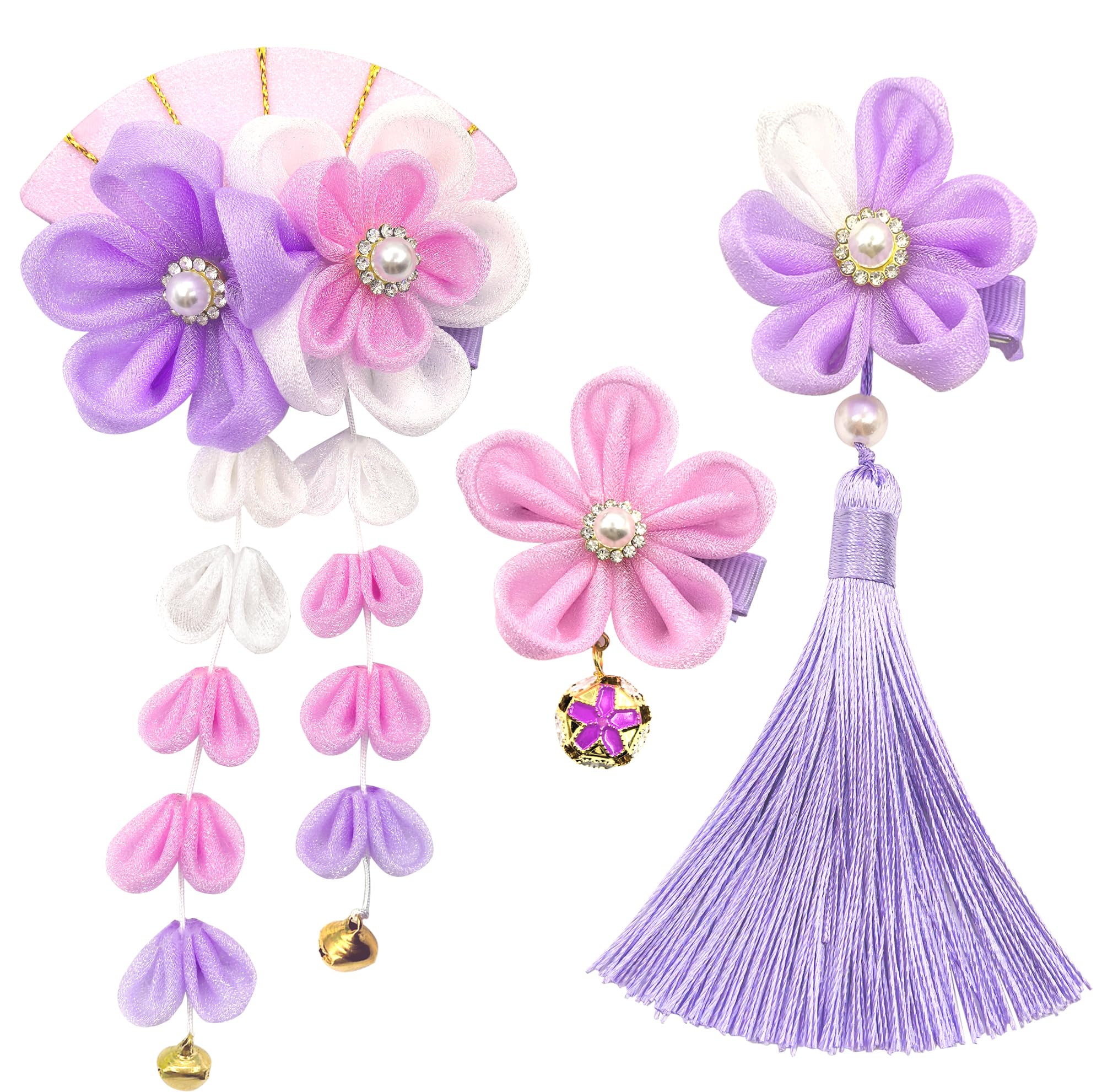 

JZOON Hair Set with Cherry Blossom Cute Japanese Balls in 4 and with Perfect for and Handmade with a Dedicated Perfect for Graduations and Light H5807