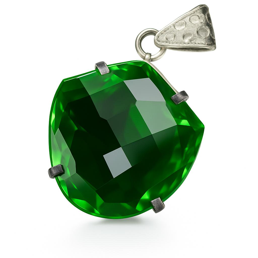 Green Sapphire Pendant Quality 80.60 Ct Lab Grown 925 Silver Fancy September Birthday Birthstone