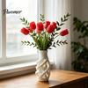 Artistic Table Centerpiece for Bedroom 3D Printed White Hollow Vase, Modern Abstract Art Flower Pot Desktop Ornament Study Room Living Bedroom,