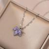 Titanium Steel Maple Leaf Necklace & Earring Set for Women - Versatile Light Luxury Clavicle Chain Jewelry