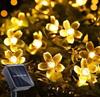 6.5M 30LED Solar String Sakura Lights LED Outdoor Waterproof Festival Garden Decorative Lights Christmas Tree Decorative Lights