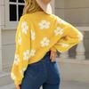 Women's Short Knitwear Floral Casual Sweater
