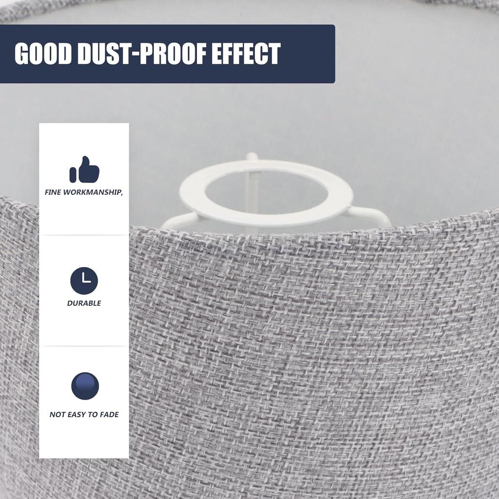 BESTOYARD Grey Cylindrical Cloth Lampshade for Table & Floor Lamps