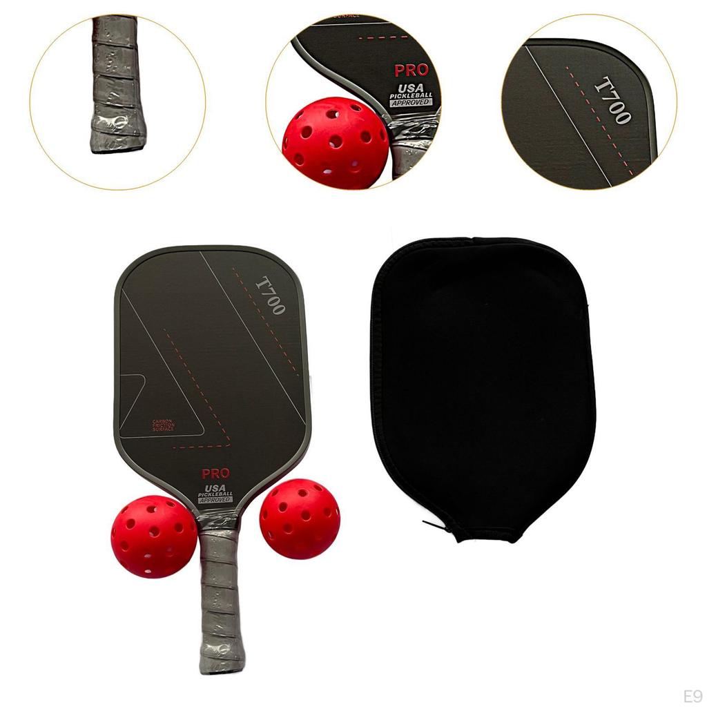 Pickleball Paddle Practical 16mm Carbon Fiber for Consistency Control Adults Style A