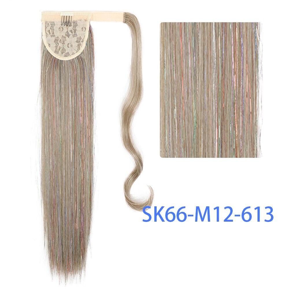 

XINRAN женский длинный прямой парик с хвостиком, наращивание волос, блестящий сверкающий накладной хвост, синтетическое волокно, шиньон для вечеринки, повседневного использования