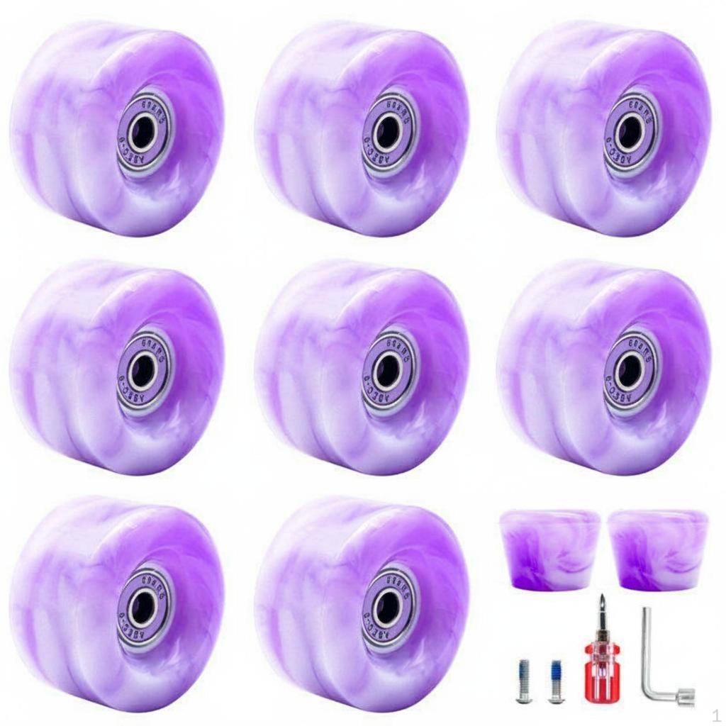 FourWheel Skate Wheels High Elastic Roller Replacement Shock Absorbing White 8