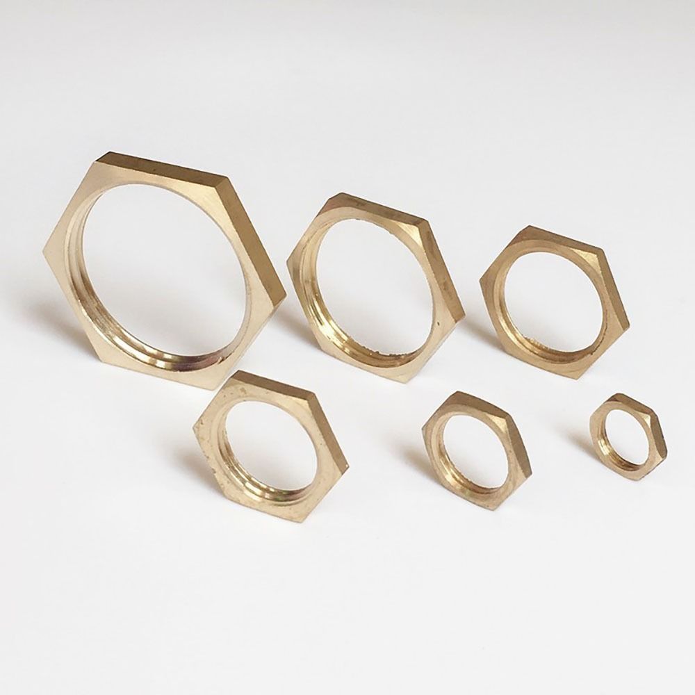 10Pcs Hexagonal Shank Cap Flange Nut Brass Water Tank Joint  Plumbing Fastening Accessories