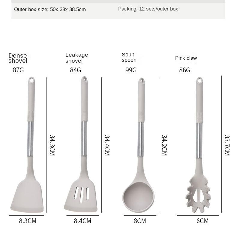 12 PCS Cooking Utensil Set, Umite Chef  Heat Resistant Kitchen Utensil Gadgets Set-Stainless Steel Handle- Kitchen Spatula Tools for Nonstick Cookware