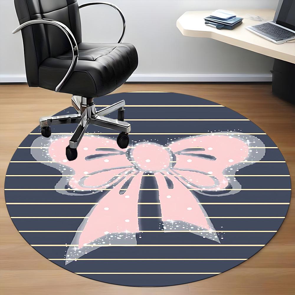1pc Bowtie Chair Carpet for Office, Indoor Non Slip Washable Polyester Fiber Carpet,
