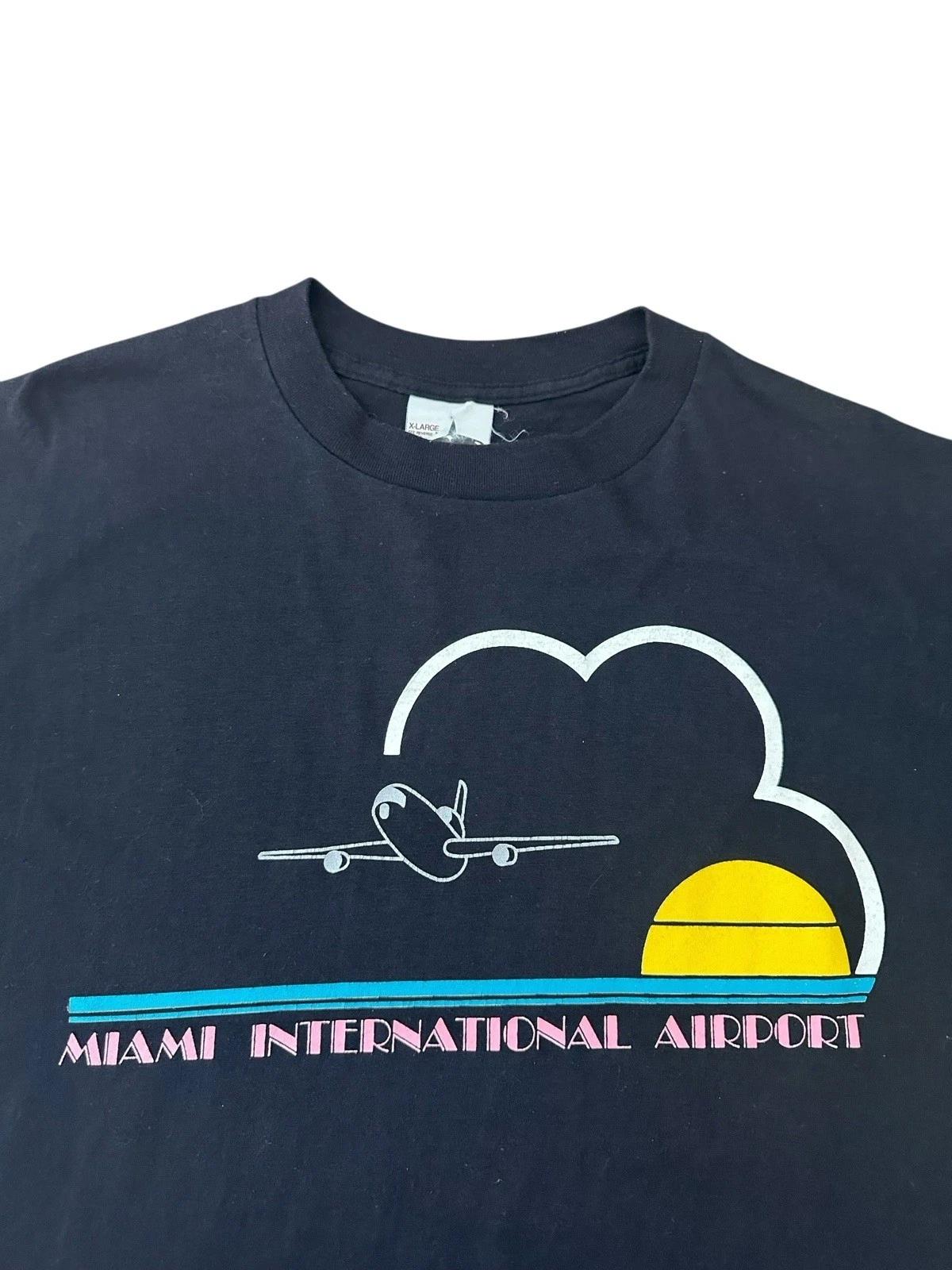 Vintage Miami International Airport T Shirt Men’s Large Black 90’s USA Florida 4XL
