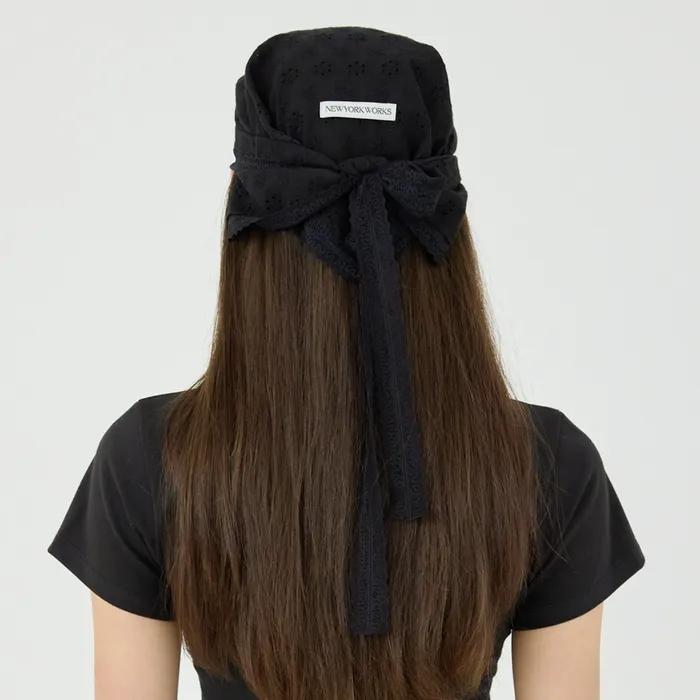 LAYERED HAIR BANDANA_BLACK