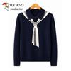 Women's Lapel Knitted Sweater for Mature Women