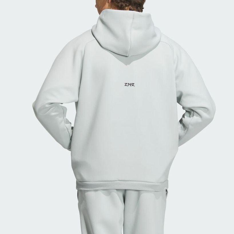 Adidas SS24 Z.N.E. Hoodie Jacket With Solid Color Logo Men Sportswear Light-Grey IQ1378