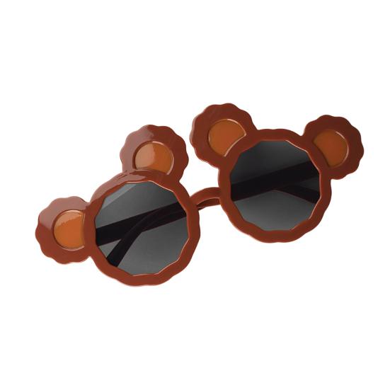 

Детские солнцезащитные очки с рисунком медведя, круглые солнцезащитные очки для девочек, костюм для мальчиков, аксессуар для пляжной вечеринки на открытом воздухе коричневый