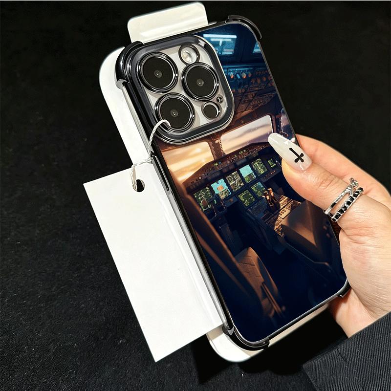 Aviation Aeroplane Pilot Cockpit Plating Phone Case For Xiaomi Poco X5 X6 X7 X8 Pro Max F8 Ultra F7 M8 M7 M5S Redmi 15C 15 14C 1