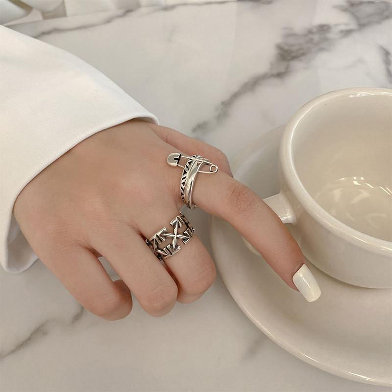 Korean Trendy Fashion Hollow Design Double Layer Ring Adjustable For All Occasions