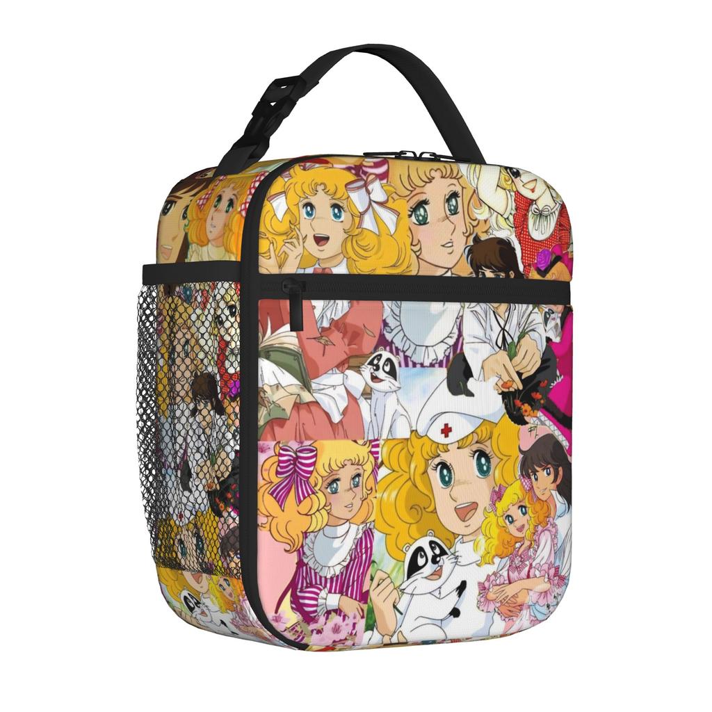 Candy Candy Japanese Cute Girl Thermal Insulated Lunch Bag Anime Manga Reusable Bento Box Men Women Cooler Thermal Lunch Boxes