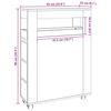 Narrow Bathroom Cabinet with Casters Concrete Grey Particleboard