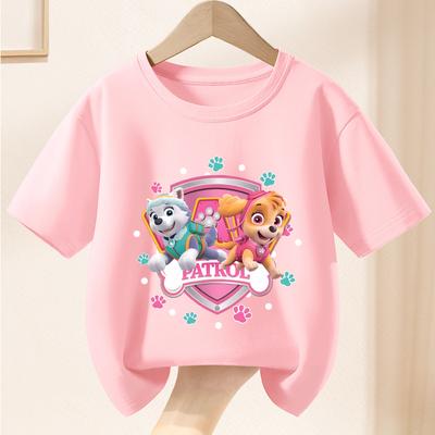 Tričko Tlapková patrola Kreslená postava z anime Potisk Dívčí móda Sladký top Letní prodyšné oblečení