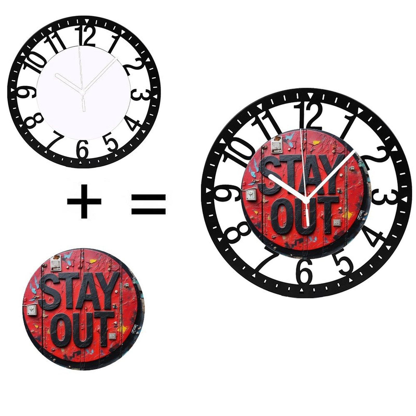 Industrial Style 25cm Circular Iron Wall Clock for Modern Interior (Black,10 inch(25.40cm)) чёрный