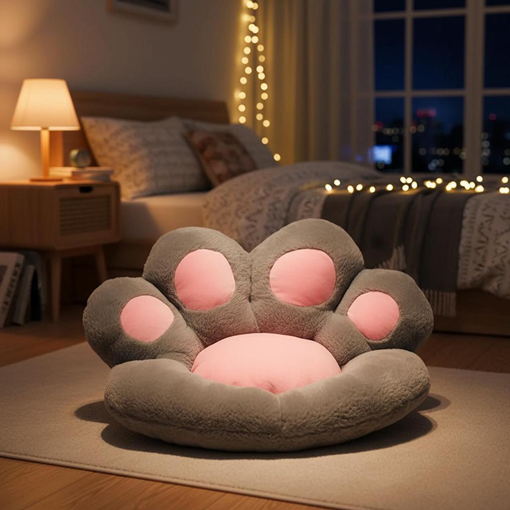 Adorable Cat Paw Plush Seat Cushion for Home & Office