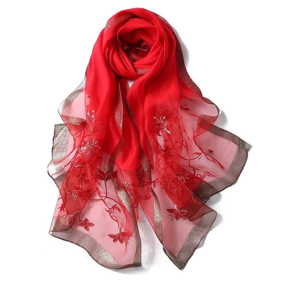 Used ANMIDA Large Silk Stole, Spring/Summer, For Summer Use, Can Be Worn as a Cover-up, Wedding, Shawl, For Air Conditioning Protection, UV, UV Cut,