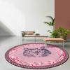 Bubble Kiss American Style Girl Room Round Carpet Pink Wild Cat Head Pattern Bedroom Rug Home Balcony Sofa Decor Floor Carpet