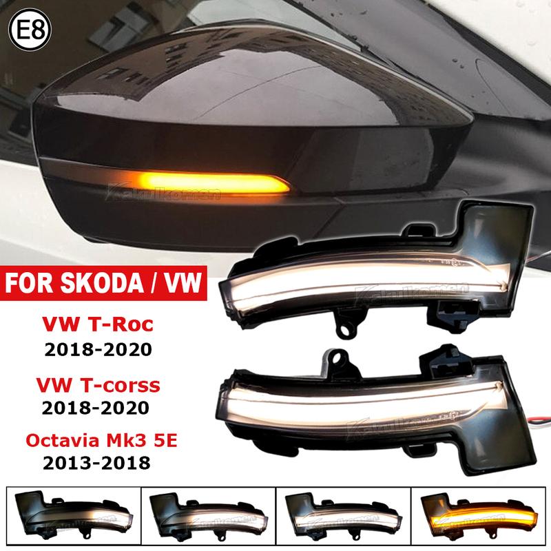 For Skoda Octavia Mk3 A7 5E Dynamic LED Turn Signal Blinker Mirror flasher Light 2014 2015 2016 2017 2018 2019