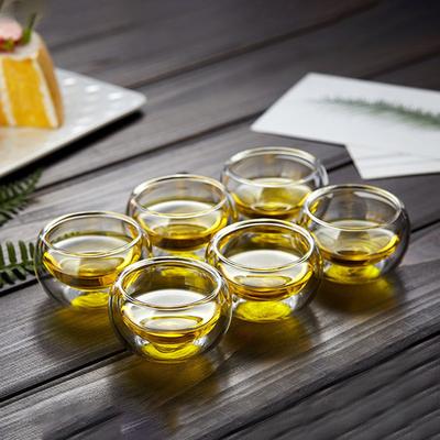50ml 1/6 vnt. Dvisienis stiklinis puodelis, atsparus karščiui, su rankena, kavai, pienui, sultims, vandens puodelis, baro gėrimų indai, kavos reikmenys, dovana kavos mėgėjui, virtuvė