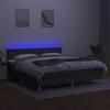 Maison Exclusive - Sommier à lattes de lit et matelas et LED Gris foncé 160x200 cm