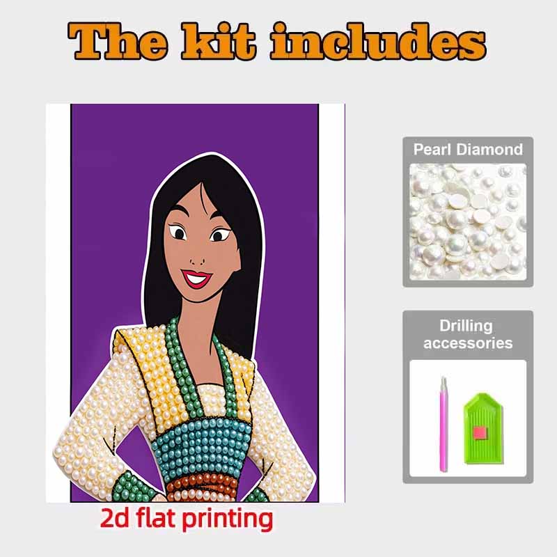Disney Pearl Painting Anime Mulan Art Kit Adult Beginner Home Wall Decor Special Shape