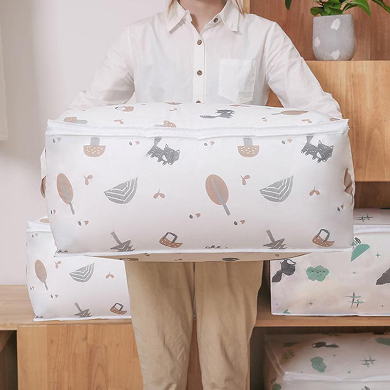 Foldable Storage Bag Clothes Blanket Quilt Closet Sweater Organizer Box Pouches Fashion  Clothes Cabinet Organizer Bags