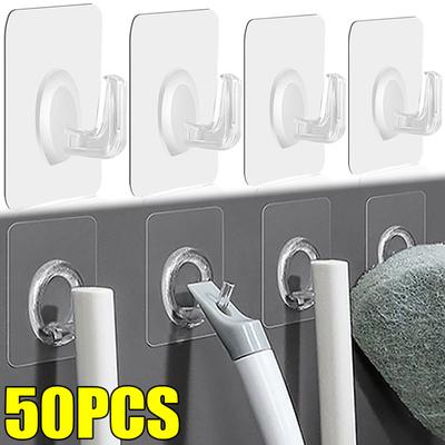Transparent Wall Hooks Hangers Self Adhesive Door Wall Hangers Hooks Heavy Load Rack Kitchen Bathroom Organizer Holder