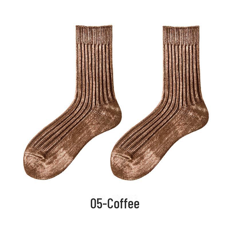 

Мужские и женские толстые хлопковые носки средней длины — рабочий стиль и уличная мода 38-44 кофейный