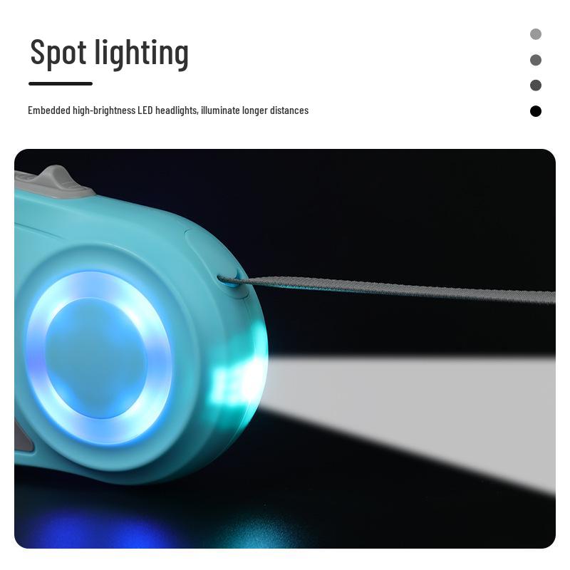 LED Retractable Dog Leash - Tangle-Free, Luminous Rope for Safe Walks.