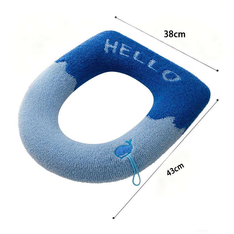 Toilet Seat Cover 1Pcs Soft Warmer Cushioned Pad Thickened Washable Bathroom Mat for Winter Comfort