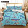 3D Digital Shark Duvet Cover Set With Pillowcase Bedding Set Single Double Twin Full Queen King Size Bed Set For Bedroom Decor