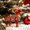 2D Acrylic Goat Christmas Tree Pendants Cute Animal Sheep Hanging Ornaments For Xmas Tree Decor Party Supplies  Year Gifts