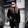 Cappotto di Lana da Uomo Monopetto Ispessito Medio e Lungo Trench di Lana, Giacca con Colletto di Lana