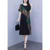 Retro Summer Plus Size Short Sleeve Midi Dress for Women
