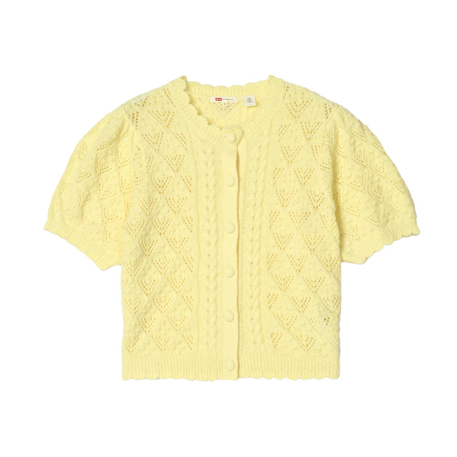 Levis Стандартный Желтый Универсальный Изысканный Удобный Свободный Модный Вязаный Топ с Рукавами-буфами Женские топы 005A8-0002 S