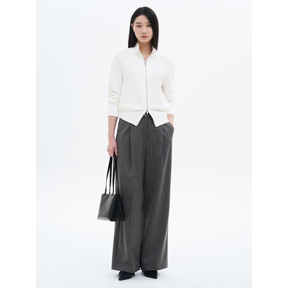 8SECONDS Striped Wide Slacks Ash