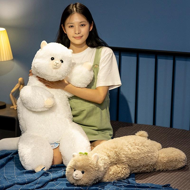 Sleeping Alpaca Doll Sleeping Plush Toy Alpaca Cute Lamb Children's Doll Doll Bed Ornament Gift