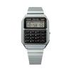 Casio CA500WE-1A Taschenrechneruhr Silbernes Armband Unisex Großes Schwarzes Zifferblatt 43,2×34,4×8,2mm Klassisch