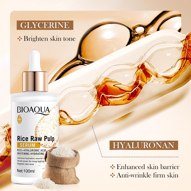 100ml Rice Raw Pulp Hyaluronic Acid Hydrating Essence Deep Moisturizing Hydrating Skin Essence